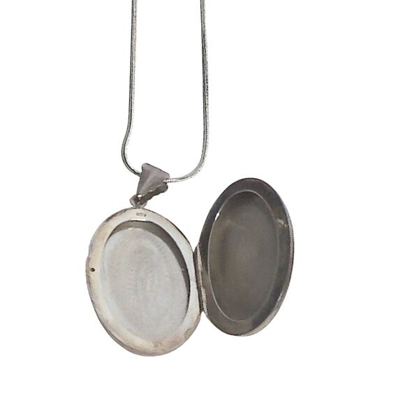 Vintage Sterling Silver Locket Choker Necklace READ - Picture 5 of 8